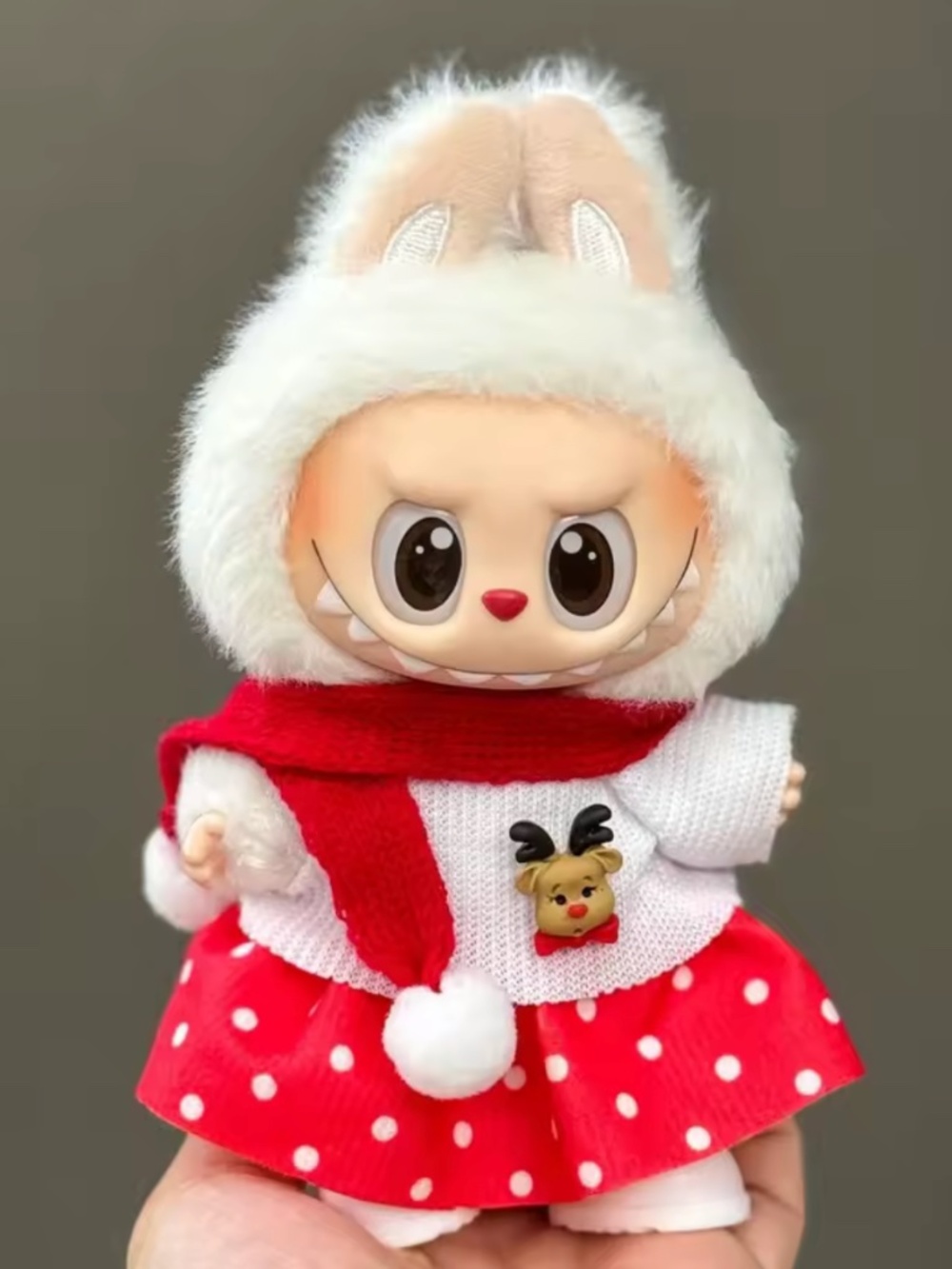 Labubu Christmas Clothes 3 pc. Set - Shirt, Skirt, Scarf Brand New Clothing